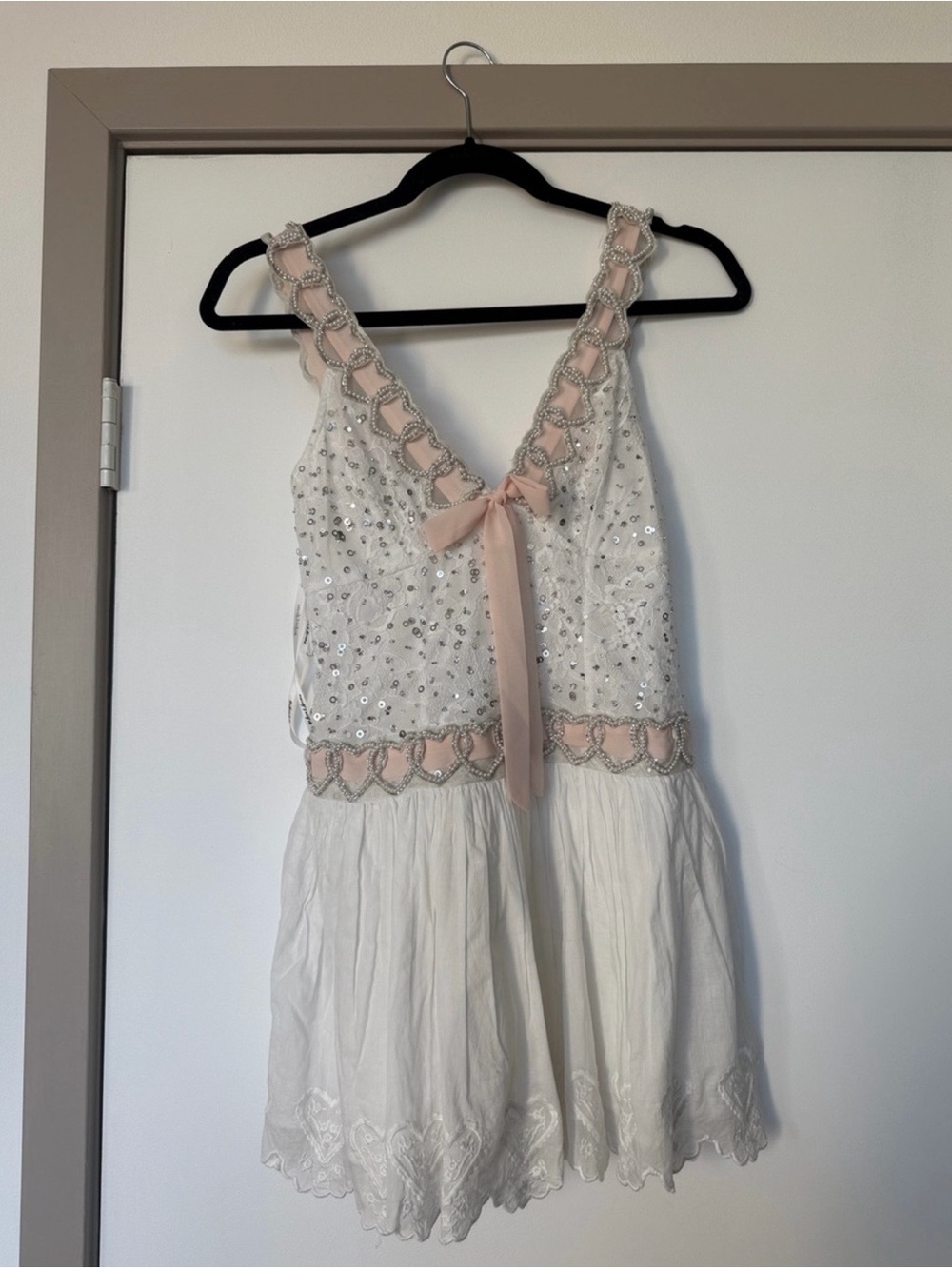 For Love and Lemons Locked Hearts Ribbon Mini Dress Size Small NWT - Picture 13 of 15